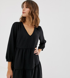 Свободное ярусное платье черного цвета New Look - Черный