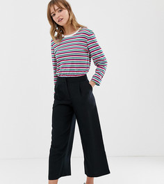 Черные широкие укороченные брюки Monki - Черный