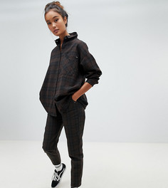 Брюки цвета хаки в клетку Pull&Вear - Зеленый Pull&Bear