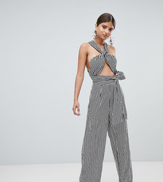 Комбинезон-трансформер в полоску с широкими штанинами Missguided - Белый