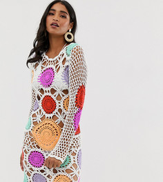 Ажурное платье с разноцветными вставками Missguided - Белый