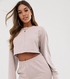Светло-розовый укороченный свитшот с молнией Missguided - Розовый