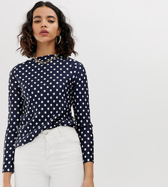 Темно-синий топ в горошек River Island - Темно-синий