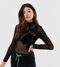 Черное сетчатое боди Bershka - Черный