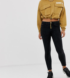 Выбеленные черные джинсы скинни с необработанным краем River Island Molly - Черный