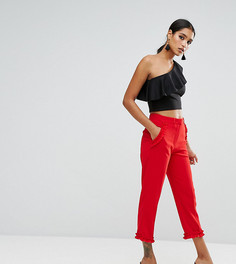 Брюки с отделкой рюшами River Island - Красный