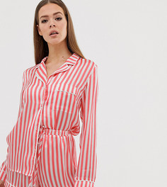 Красная пижама в полоску (рубашка с длинными рукавами и шорты) Missguided - Красный