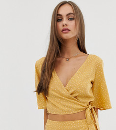 Топ с запахом в горошек желтого цвета Pull&Bear - pacific - Желтый