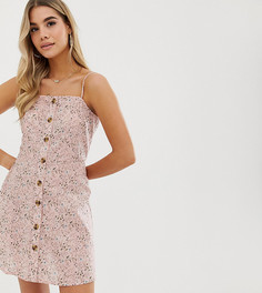 Розовое платье мини на бретельках с цветочным принтом PrettyLittleThing - Розовый