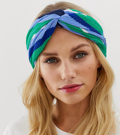 Зелено-синяя плиссированная повязка на голову в стиле колор блок Esprit - Мульти