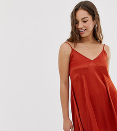 Атласное платье-комбинация Pull&Bear - Красный