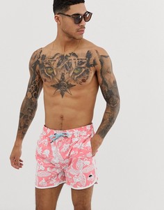 Розовые шорты для плавания с гавайским принтом Bellfield - Розовый