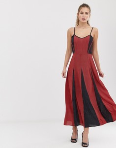 Brave Soul gina maxi dress with contrast print panels - Темно-синий