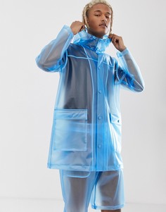 Прозрачное пальто с капюшоном ASOS DESIGN co-ord - Синий