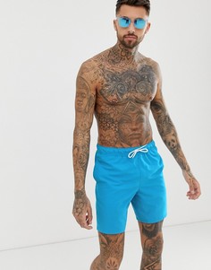 Синие шорты для плавания средней длины ASOS DESIGN - Синий