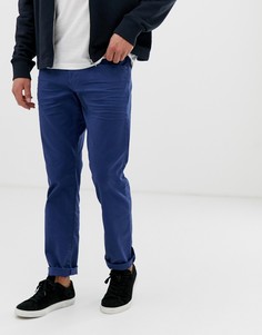 Синие прямые саржевые брюки с 5 карманами Esprit - Синий