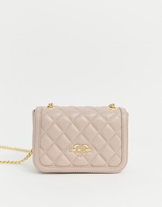 Серая стеганая сумка на плечо Love Moschino - Серый