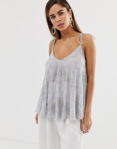 Топ на бретельках с отделкой в виде звезд ASOS DESIGN - Фиолетовый