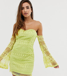 Кружевное облегающее платье мини с открытыми плечами PrettyLittleThing - Мульти