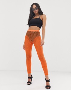Сетчатые леггинсы ASOS DESIGN - Розовый