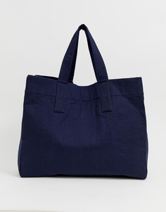 Темно-синяя сумка-тоут Weekday Recycled Edition - Синий