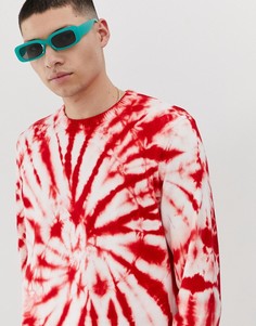 Красный вязаный oversize-джемпер с узором тай-дай ASOS DESIGN - Красный