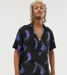 Рубашка с отложным воротником и принтом медуз Reclaimed Vintage - Черный