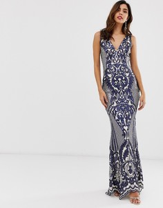 Платье макси с отделкой City Goddess - Темно-синий