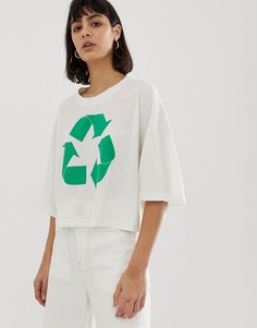 Weekday recycled edition symbol t-shirt in white - Белый