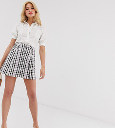 Мини-юбка в клетку на пуговицах ASOS DESIGN Tall - Мульти