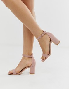 Босоножки на среднем каблуке с эффектом металлик Glamorous - Розовый