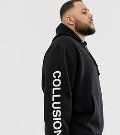 COLLUSION Plus logo hoodie in black - Черный