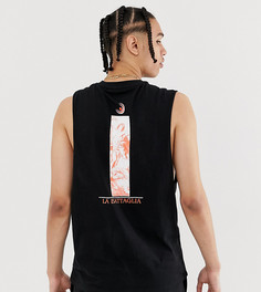 Свободная футболка без рукавов с принтом на спине ASOS DESIGN Tall - Черный