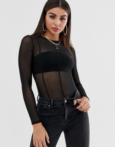 Сетчатое боди ASOS DESIGN - Черный