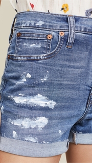 Madewell High Rise Denim Shorts with Paint Spatters