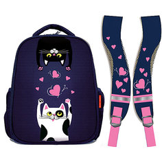 Рюкзак BrunoVisconti "Кошки-потягушки", синий