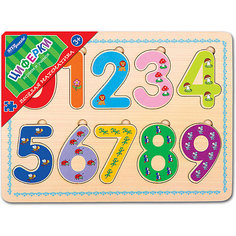 Игра из дерева STEP puzzle "Весёлая математика", Циферки Степ Пазл
