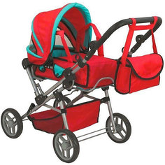Коляска для кукол Buggy Boom Infinia, красно-бирюзовая