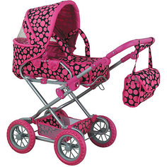 Коляска для кукол Buggy Boom Infinia трансформер, розовая в горох