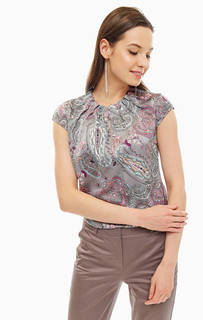 Серая блуза с цветочным принтом Comma