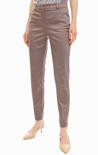 Хлопковое брюки чиносы коричневого цвета Comma