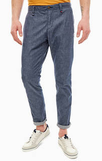 Хлопковые брюки чиносы синего цвета S.Oliver