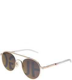 Солнцезащитные очки в золотистой металлической оправе Hugo Boss