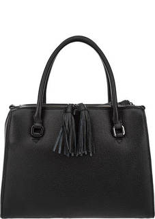 Черная сумка из зерненой кожи с дополнительным плечевым ремнем Tosca BLU