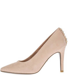 Бежевые замшевые туфли с острым носом Heart & Sole Tamaris