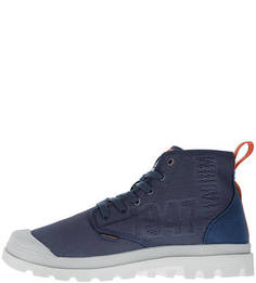 Синие текстильные ботинки с каблуком Palladium
