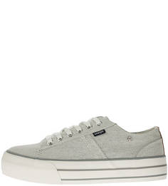 Текстильные кеды серого цвета на платформе Halley Wrangler