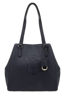 Синяя кожаная сумка с длинными ручками Lauren Ralph Lauren