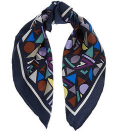 Шелковый платок синего цвета Eleganzza