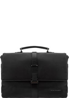 Черный портфель из зерненой кожи Piquadro